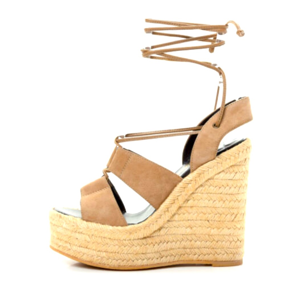 Saint Laurent Suede Wedge Sandals size 38 1/2